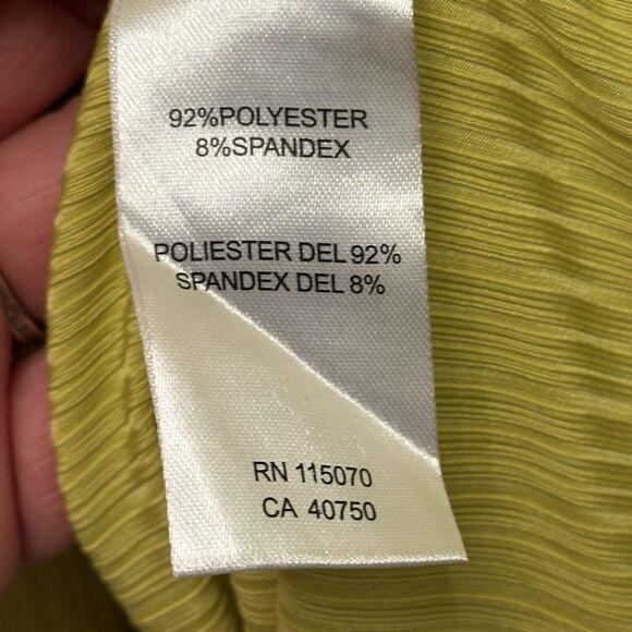 Nina Leonard Crape Shift Dress Size Plus Sz 2X Lemon Yellow Festival Party Light - Picture 9 of 10